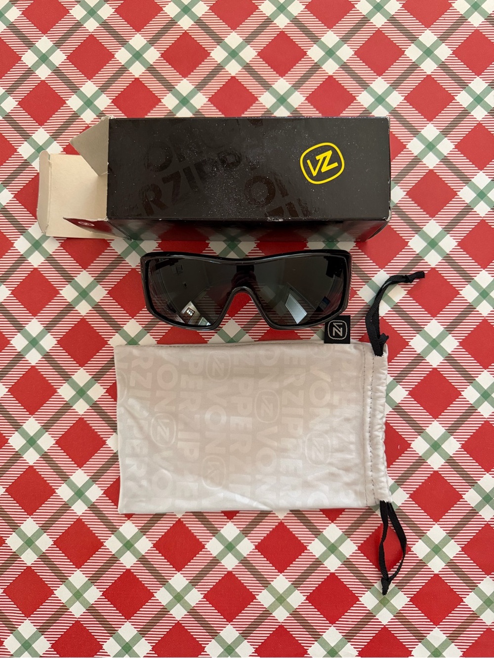 Von Zipper Comsat Black Sunglasses Box with Orange COMSAT Label